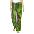 thumbnail image 1 of Picia Butterflies and Floral Pattern Womens Soft Woven Cotton Elastic Waistband Sleep Pajama Pant Lounge Sleep Pant With Pockets And Drawstring-Large, 1 of 6