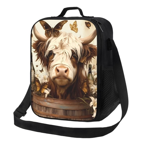 Picia Butterfly Cow Barrel Lunch box Lunch bag for men women Large capacity Lunchbox Reusable Lunch bags Insulated Lunch bag Lunch box cooler