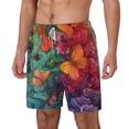 thumbnail image 1 of Picia Butterfly Flower Cascade pattern Mens Swim Trunks with Compression Liner Stretch Beach Shorts Quick Dry with Zipper Pockets No-Chafing Board Shorts-3X-Large, 1 of 9
