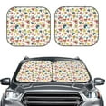 thumbnail image 1 of Picia Butterfly Flowers 2 Piece Car Windshield Sun Shade Foldable | Foldable Sun Shield for Front Window Blocks UV Rays and Keeps Your Vehicle Cool-Small, 1 of 7