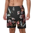 thumbnail image 1 of Picia Butterfly with Fowers pattern Mens Swim Trunks with Compression Liner Stretch Beach Shorts Quick Dry with Zipper Pockets No-Chafing Board Shorts-XX-Large, 1 of 9