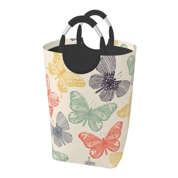 Picia Butterfly Laundry Basket With Handles Laundry Hamper Toys Storage Organizer Foldable Bucket Washing Bin Dirty Clothes Bag For Home Bathroom Bedroom Dorm
