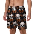 thumbnail image 1 of Picia Butterfly Skull pattern Mens Swim Trunks with Compression Liner Stretch Beach Shorts Quick Dry with Zipper Pockets No-Chafing Board Shorts-X-Large, 1 of 9