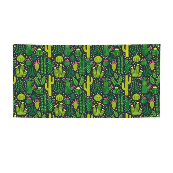 Picia Cactus 1 Pattern Party Banner, Festive Decoration, Holiday Banner, Celebration Decor, Event Banner, Reusable Party Banner-Small