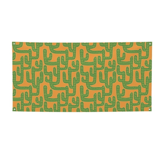 Picia Cactus 2 Pattern Party Banner, Festive Decoration, Holiday Banner, Celebration Decor, Event Banner, Reusable Party Banner-Small