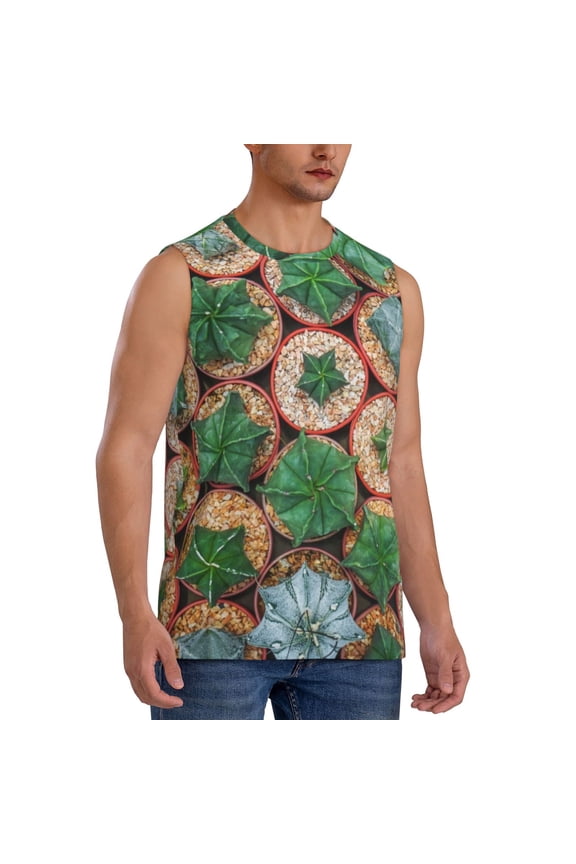 Cactus 4 mens Cotton Tank Undershirts , Moisture-wicking Ribbed Tanks, Lightweight Cotton Tank Undershirts-X-Large