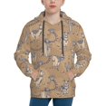 thumbnail image 1 of Picia Cactus Alpaca Pattern Youth Hoodie - Warm Pullover Sweatshirt with Kangaroo Pocket, Ideal for Boys and Girls-Medium, 1 of 6
