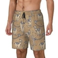 thumbnail image 1 of Picia Cactus Alpaca pattern Mens Swim Trunks with Compression Liner Stretch Beach Shorts Quick Dry with Zipper Pockets No-Chafing Board Shorts-X-Large, 1 of 9