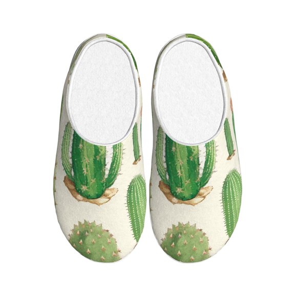 Picia Cactus And Succulent for Women's Lamb-hug Comfy Fleece House Slippers Memory Foam, Slip-on House Shoes Indoor Outdoor-35/36