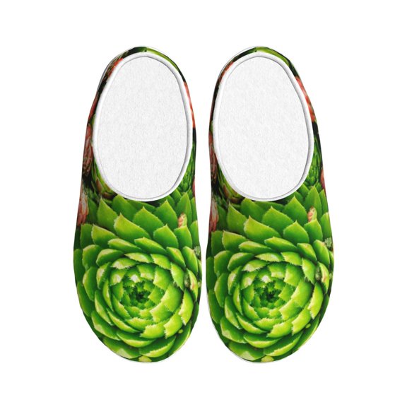 Picia Cactus And Succulents for Women's Lamb-hug Comfy Fleece House Slippers Memory Foam, Slip-on House Shoes Indoor Outdoor-42/43