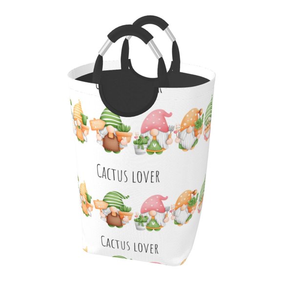Picia Cactus Gnome Laundry Basket With Handles Laundry Hamper Toys Storage Organizer Foldable Bucket Washing Bin Dirty Clothes Bag For Home Bathroom Bedroom Dorm