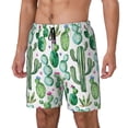 thumbnail image 1 of Picia Cactus Plants1 pattern Mens Swim Trunks with Compression Liner Stretch Beach Shorts Quick Dry with Zipper Pockets No-Chafing Board Shorts-X-Large, 1 of 9