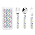 thumbnail image 1 of Picia Cactus Print Children's Knife, Fork And Spoon Set - Kids’ Knife Fork Spoon - Stainless Steel Kids Silverware Set - Metal Kids Cutlery Set, 1 of 8