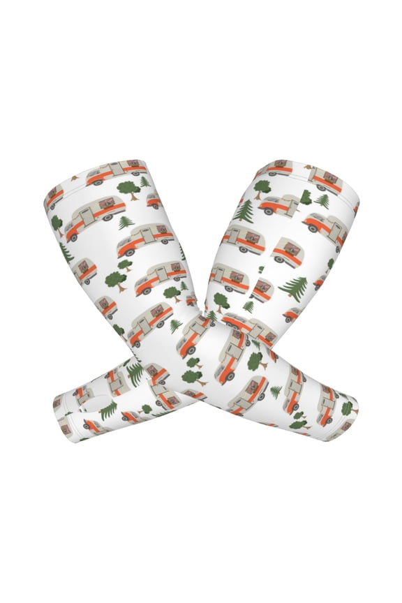 Camp Van Arm Sleeves for Men and Women - Tattoo Cover Up UPF 50+ Cooling Sports Sleeve for Basketball Golf Football-One Size