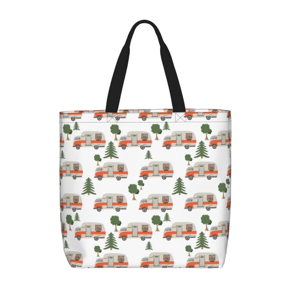 Picia Camp Van for Tote Bag for Women with Zipper, Gym Tote with Compartments, Laptop Work Tote Nurse Dance Yoga Bag for Sport, Travel