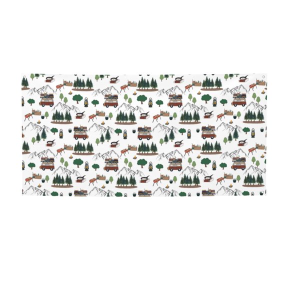 Picia Camping Caravan 2 Pattern Party Banner, Festive Decoration, Holiday Banner, Celebration Decor, Event Banner, Reusable Party Banner-Small