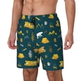 thumbnail image 1 of Picia Camping pattern Mens Swim Trunks with Compression Liner Stretch Beach Shorts Quick Dry with Zipper Pockets No-Chafing Board Shorts-Medium, 1 of 9