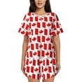 thumbnail image 1 of Picia Canada Pajamas Sets for Women Soft Short-Sleeved Pjs with Lounge Shorts Two Piece Sleepwear-Small, 1 of 9