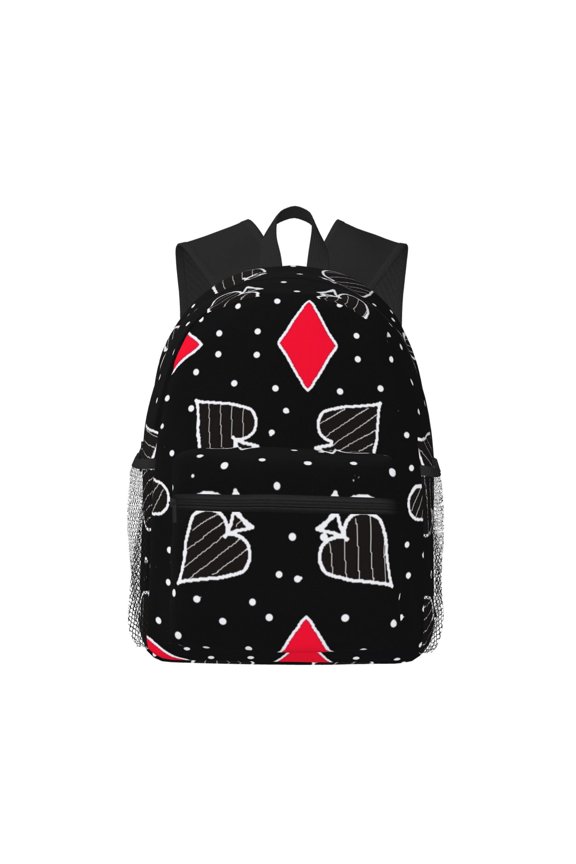 Card Suits Large Capacity Backpack Classic Style Backpack Casual Backpack Water-Resistant School Work Travel Outdoor Backpack