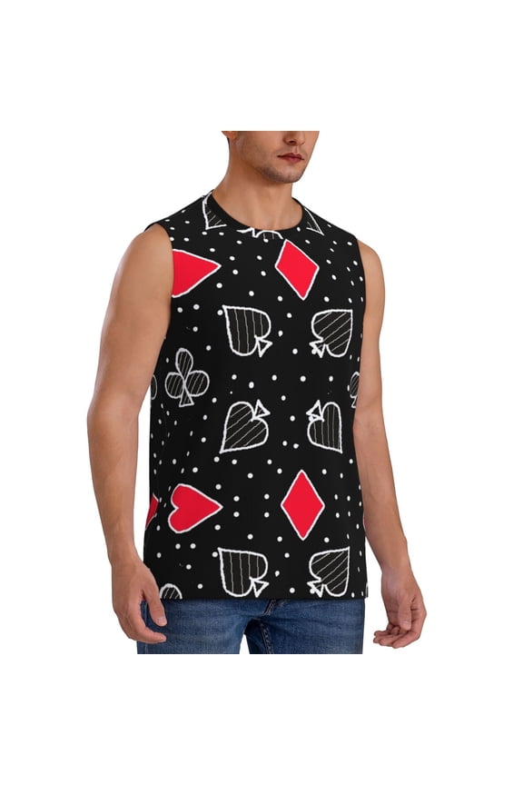 Card Suits mens Cotton Tank Undershirts , Moisture-wicking Ribbed Tanks, Lightweight Cotton Tank Undershirts-3X-Large