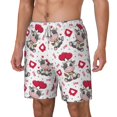 thumbnail image 1 of Picia Caring Cow pattern Mens Swim Trunks with Compression Liner Stretch Beach Shorts Quick Dry with Zipper Pockets No-Chafing Board Shorts-3X-Large, 1 of 9