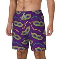 thumbnail image 1 of Picia Carnival Masks and Beads pattern Mens Swim Trunks with Compression Liner Stretch Beach Shorts Quick Dry with Zipper Pockets No-Chafing Board Shorts-Large, 1 of 9
