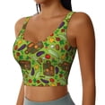 thumbnail image 1 of Picia Carrot Eggplant Sports Bra for Women,Padded Strappy Sports Bras Medium Support Yoga Bra with Removable Cups,Running Yoga Bra-X-Large, 1 of 9