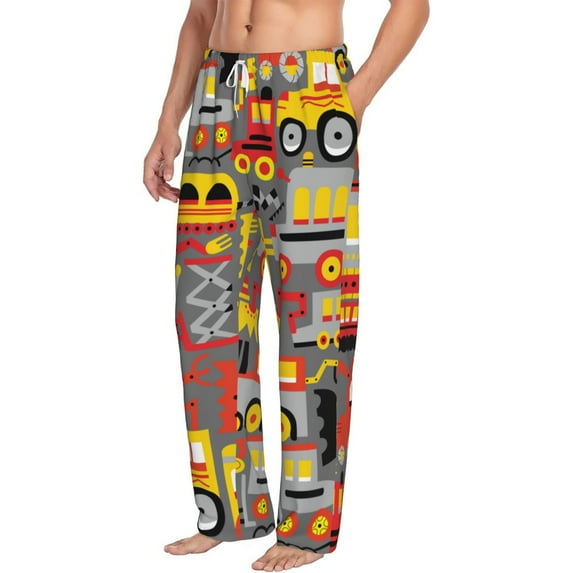 Picia Cars Mens Soft Woven Cotton Elastic Waistband Sleep Pajama Pant Lounge Sleep Pant With Pockets And Drawstring-Medium