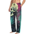 thumbnail image 1 of Picia Cartoon Art Skull Mens Soft Woven Cotton Elastic Waistband Sleep Pajama Pant Lounge Sleep Pant With Pockets And Drawstring-Large, 1 of 9