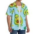 thumbnail image 1 of Picia Cartoon Avocado Men's Linen Shirts Short Sleeve Cuban Beach Shirts Casual Shirts Button Down Shirt for Men Beach Summer Wedding Shirt-Large, 1 of 7