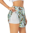 thumbnail image 1 of Picia Cartoon Car Racing Pattern Women's 2 in 1 Athletic Running Shorts High Waisted Workout Casual Gym Sweat Shorts with Comfy Liner Zipper Pockets-Large, 1 of 9