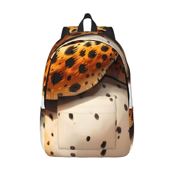 Picia Cartoon Cheetah With Attitude Printed Canvas Daypack - Stylish and Durable Vintage Compact Backpack - Class, Work, Travel, or Laptop Bookbag,Organized Compartments-Medium