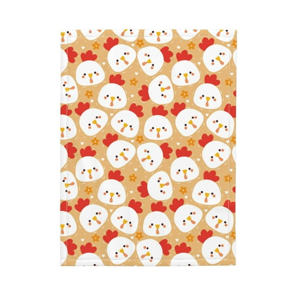 Picia Cartoon Chicken Pattern Baby Soft Dot Blanket with Silky Satin Backing Baby Gifts for Boys and Girls (30" x 40")