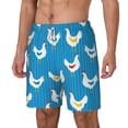 thumbnail image 1 of Picia Cartoon Chicken pattern Mens Swim Trunks with Compression Liner Stretch Beach Shorts Quick Dry with Zipper Pockets No-Chafing Board Shorts-Small, 1 of 9