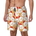 thumbnail image 1 of Picia Cartoon Chicken pattern Mens Swim Trunks with Compression Liner Stretch Beach Shorts Quick Dry with Zipper Pockets No-Chafing Board Shorts-XX-Large, 1 of 9