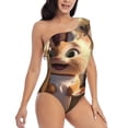thumbnail image 1 of Picia Cartoon Cooking Cat Pattern Women's One Piece Swimsuits,One Shoulder Swimwear Asymmetric ,Ruffle Monokinis Bathing Suits,High Waisted Flattering Bathing Suits-X-Large, 1 of 8