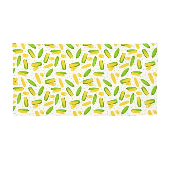 Picia Cartoon Corn Pattern Party Banner, Festive Decoration, Holiday Banner, Celebration Decor, Event Banner, Reusable Party Banner-Small