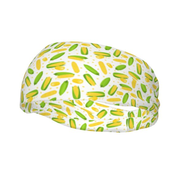 Picia Cartoon Corn Print Mens Running Headband,Mens Sweatband Sports Headband for Running,Cycling,Basketball,Yoga,Fitness Workout