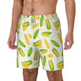 thumbnail image 1 of Picia Cartoon Corn pattern Mens Swim Trunks with Compression Liner Stretch Beach Shorts Quick Dry with Zipper Pockets No-Chafing Board Shorts-X-Large, 1 of 9