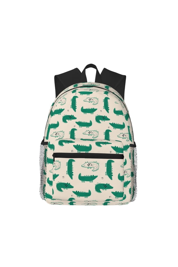 Cartoon Crocodile Large Capacity Backpack Classic Style Backpack Casual Backpack Water-Resistant School Work Travel Outdoor Backpack