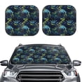 thumbnail image 1 of Picia Cartoon Dinosaur 2 Piece Car Windshield Sun Shade Foldable | Foldable Sun Shield for Front Window Blocks UV Rays and Keeps Your Vehicle Cool-Large, 1 of 7