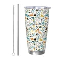 thumbnail image 1 of Picia Cartoon Dinosaur Pattern 20 oz Tumbler Stainless Steel Vacuum Insulated Coffee Ice Cup Double Wall Travel Flask Dual Lid Water Bottle, Eco-friendly Car Cup, 1 of 8
