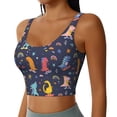 thumbnail image 1 of Picia Cartoon Dinosaur Sports Bra for Women,Padded Strappy Sports Bras Medium Support Yoga Bra with Removable Cups,Running Yoga Bra-XX-Large, 1 of 9