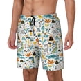 thumbnail image 1 of Picia Cartoon Dinosaur pattern Mens Swim Trunks with Compression Liner Stretch Beach Shorts Quick Dry with Zipper Pockets No-Chafing Board Shorts-Medium, 1 of 9