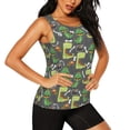 thumbnail image 1 of Picia Cartoon Dinosaurs (2) Pattern Women's Workout Tank Top,Breathable Activewear,Slim Fit Athletic Top,Versatile Workout Moisture-wicking top-Large, 1 of 9
