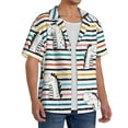 thumbnail image 1 of Picia Cartoon Dinosaurs Men's Linen Shirts Short Sleeve Cuban Beach Shirts Casual Shirts Button Down Shirt for Men Beach Summer Wedding Shirt-3X-Large, 1 of 7