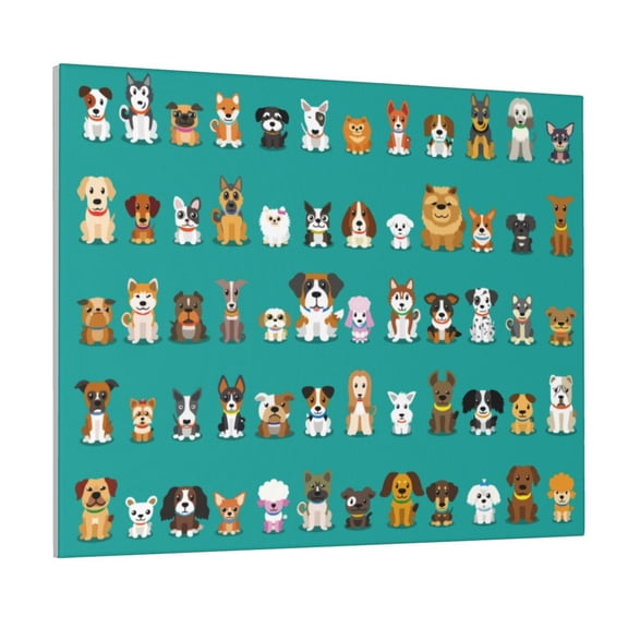 Picia Cartoon Dogs Pattern Decorative Picture – Unique Wall Art, Modern Canvas Print for Trendy Interiors (Horizontal)