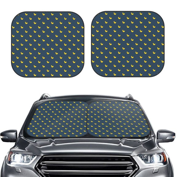 Picia Cartoon Ducks 2 Piece Car Windshield Sun Shade Foldable | Foldable Sun Shield for Front Window Blocks UV Rays and Keeps Your Vehicle Cool-Large