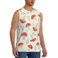 thumbnail image 1 of Picia Cartoon Flat Mushrooms mens Cotton Tank Undershirts , Moisture-wicking Ribbed Tanks, Lightweight Cotton Tank Undershirts-Large, 1 of 1