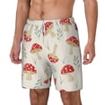 thumbnail image 1 of Picia Cartoon Flat Mushrooms pattern Mens Swim Trunks with Compression Liner Stretch Beach Shorts Quick Dry with Zipper Pockets No-Chafing Board Shorts-Medium, 1 of 1